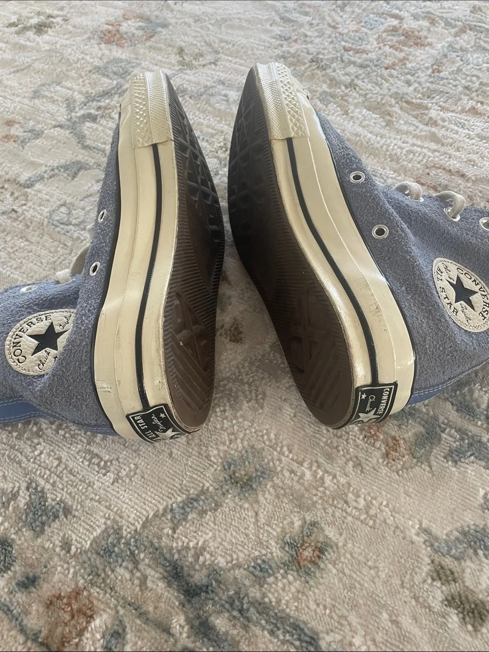 Converse Kids High Top Sneakers in Dusty Blue and White